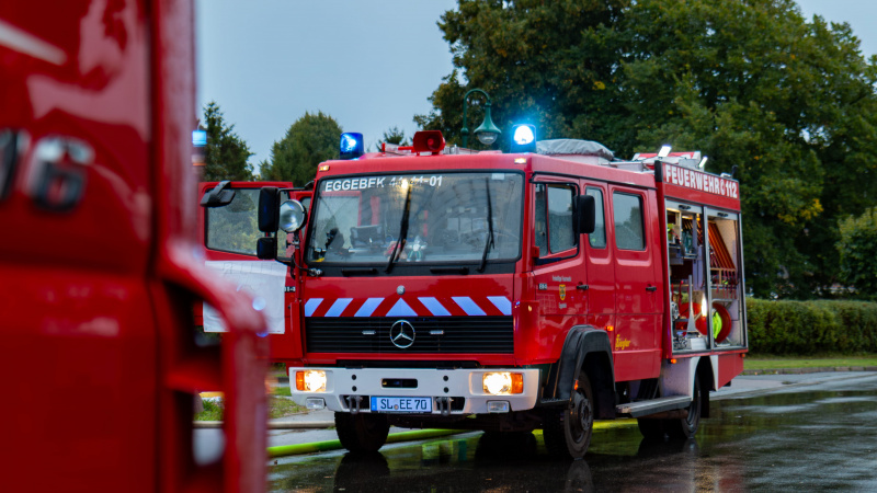 Alarmübung in Eggebek: Menschenrettung in einem stark verrauchten Gebäude